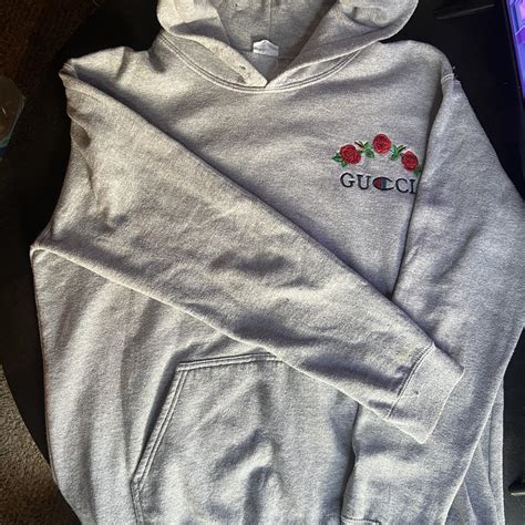 gucci champion hoodie grey